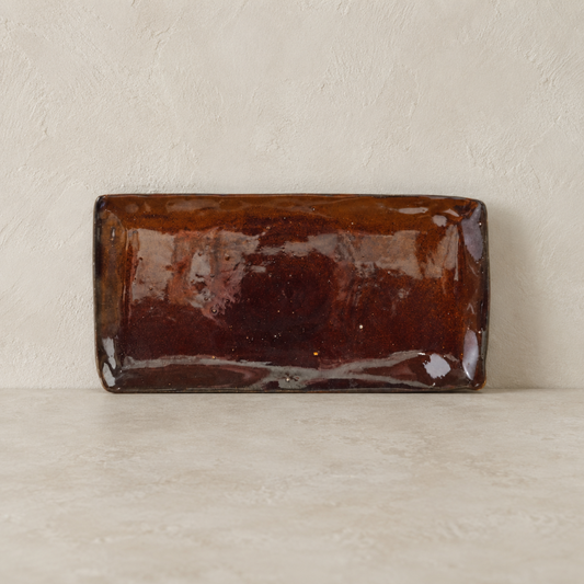 Burnished Sienna Stoneware Platter