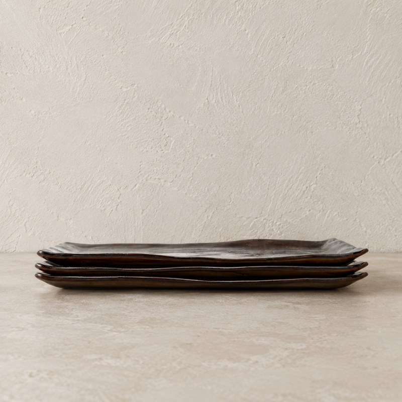 Burnished Sienna Stoneware Platter