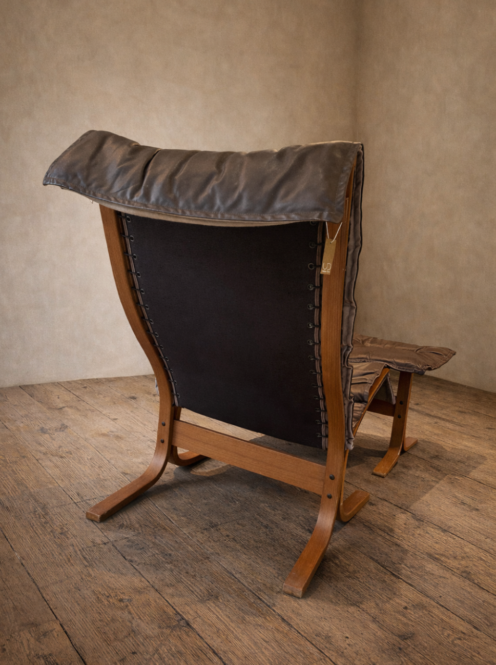 Calvin Vintage Leather Sling Chair & Ottoman