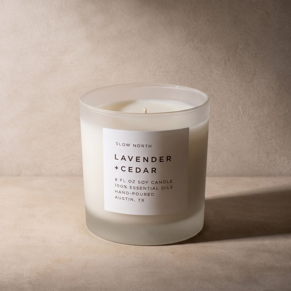 Slow North Candles, Lavender + Cedar