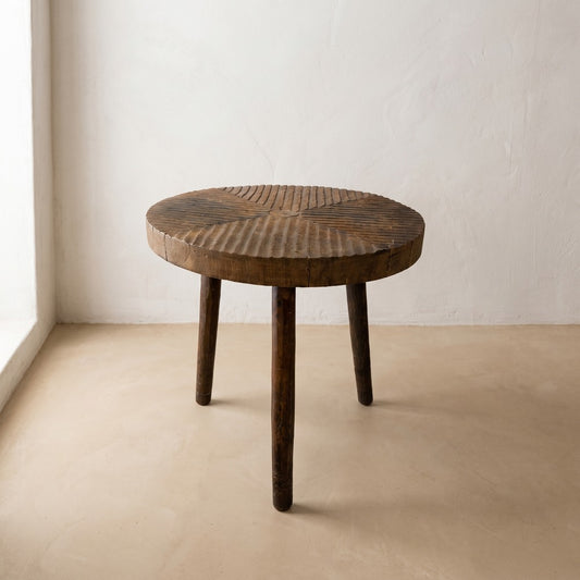 Vintage Carved Wood Stool
