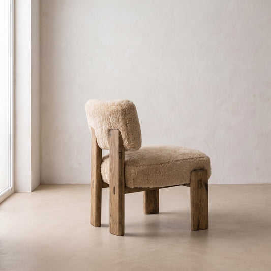 Cassius Chair in Shearling, alternate view