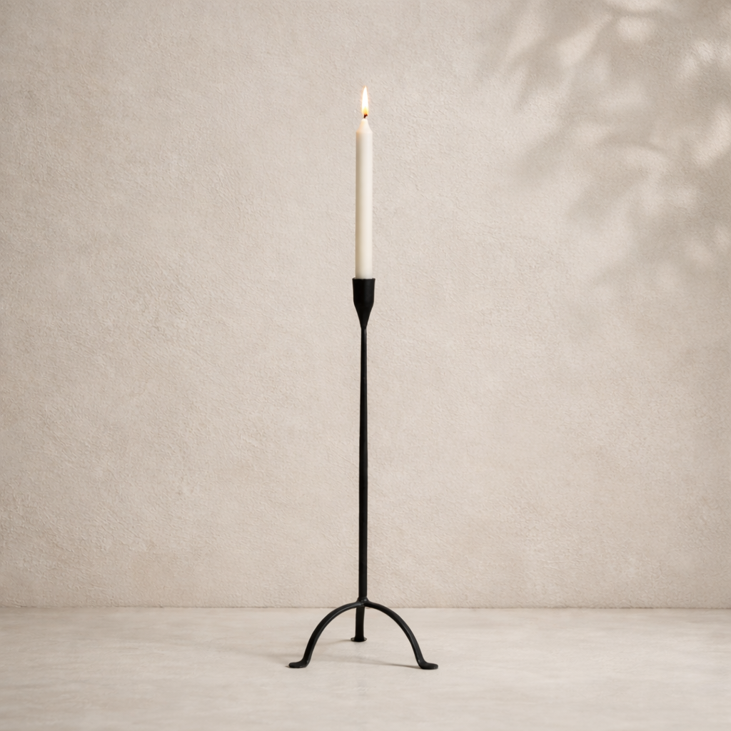 Cast Iron Footed Taper Candle Holder