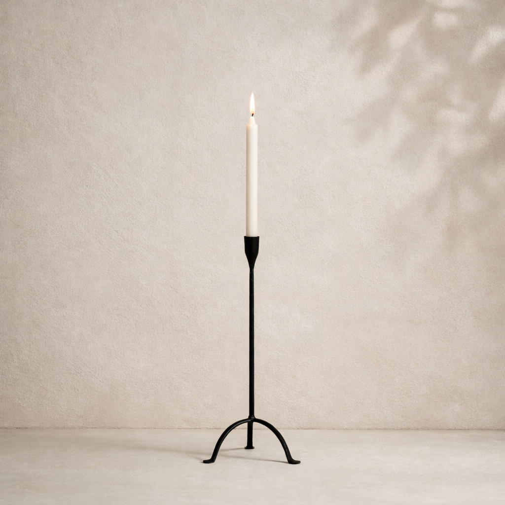 Cast Iron Footed Taper Candle Holder