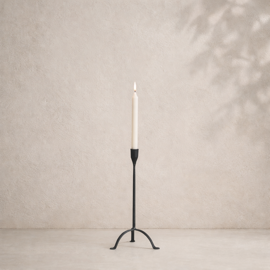 Cast Iron Footed Taper Candle Holder