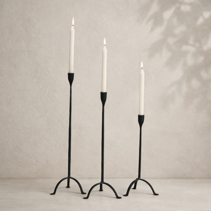 Cast Iron Footed Taper Candle Holder