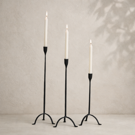 Cast Iron Footed Taper Candle Holder
