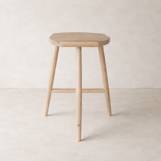 Cerused White Oak Stool