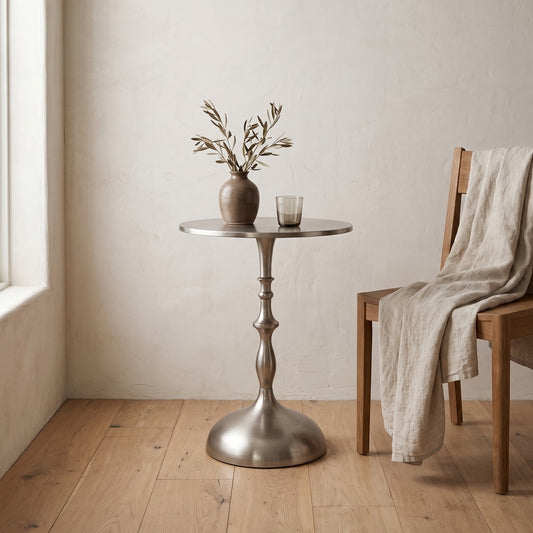 Chrome Finish Side Table, styled at home