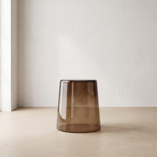 Cacao Glass Side Table