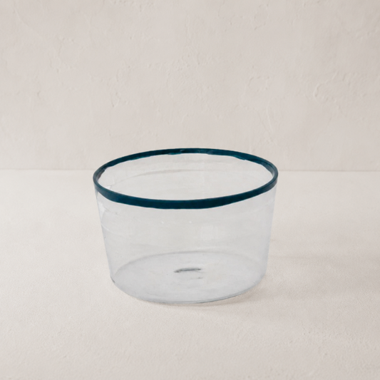Color Rimmed Glass Bowl