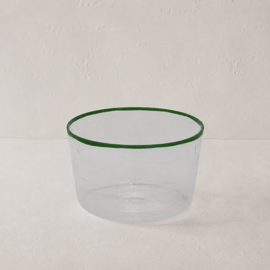 Color Rimmed Glass Bowl
