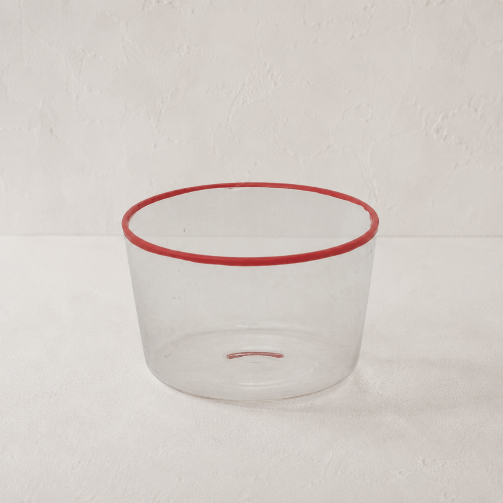 Color Rimmed Glass Bowl