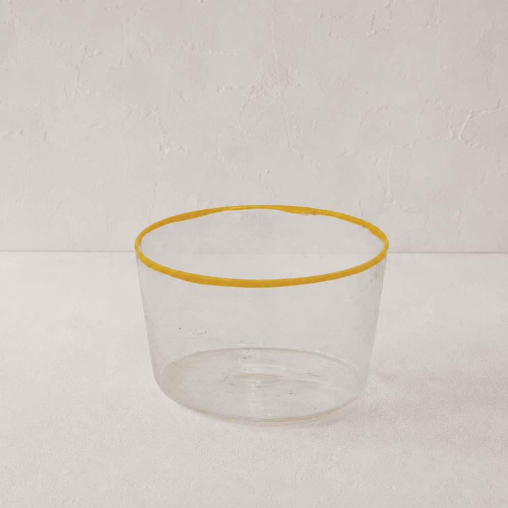 Color Rimmed Glass Bowl