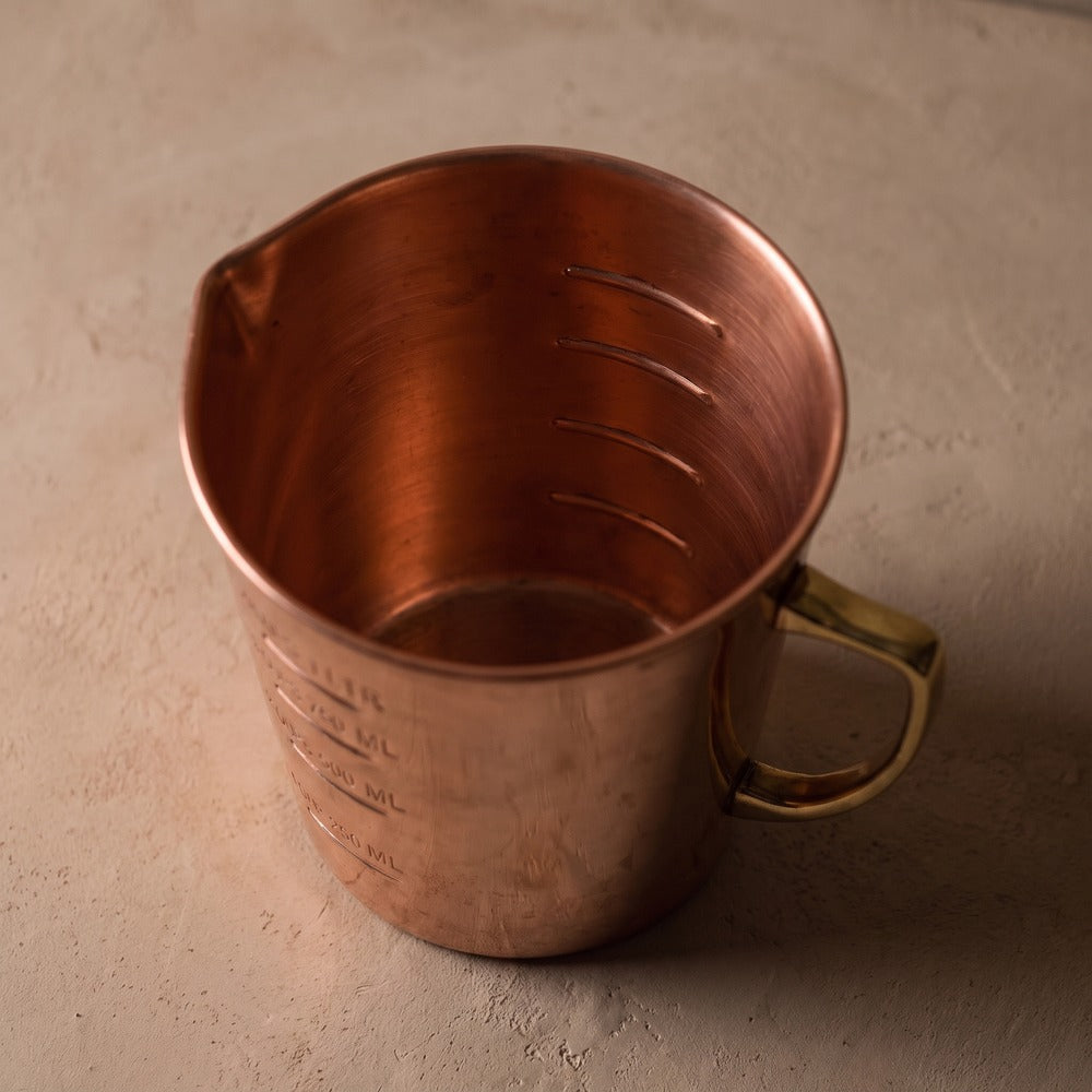 Copper Measuring Cup, styled at home