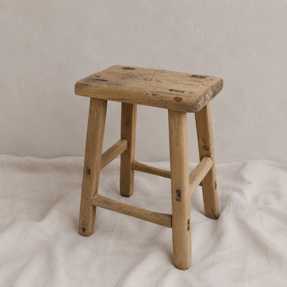 Elm Wood Hokkaido Stool
