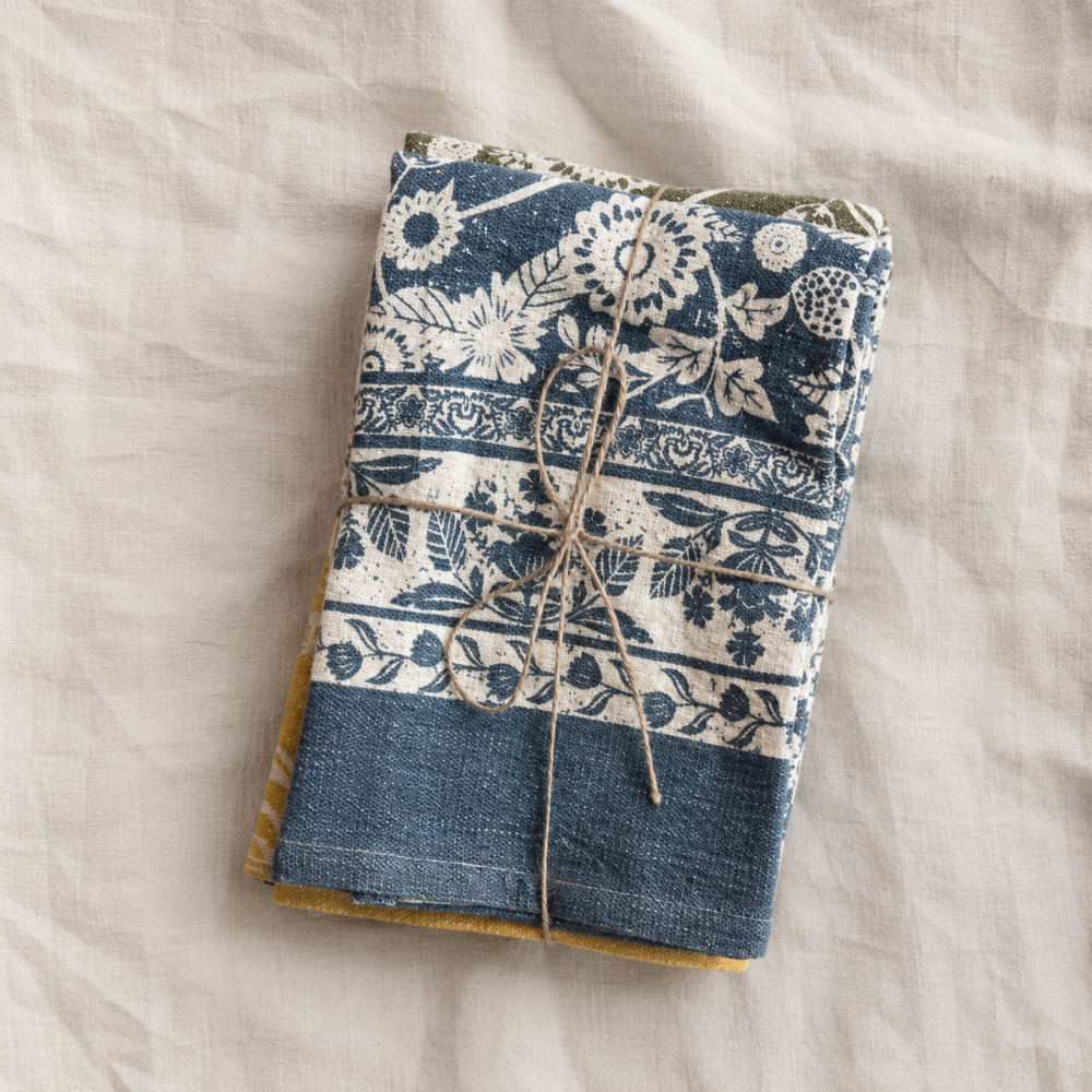 Floral Cotton Tea Towels (Set of 3)