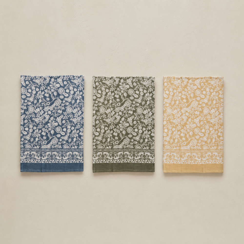Floral Cotton Tea Towels (Set of 3)