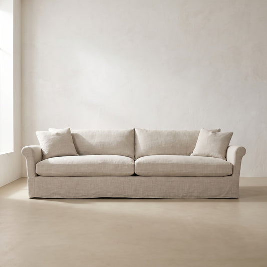 Freya Slipcover Sofa in Natural Linen