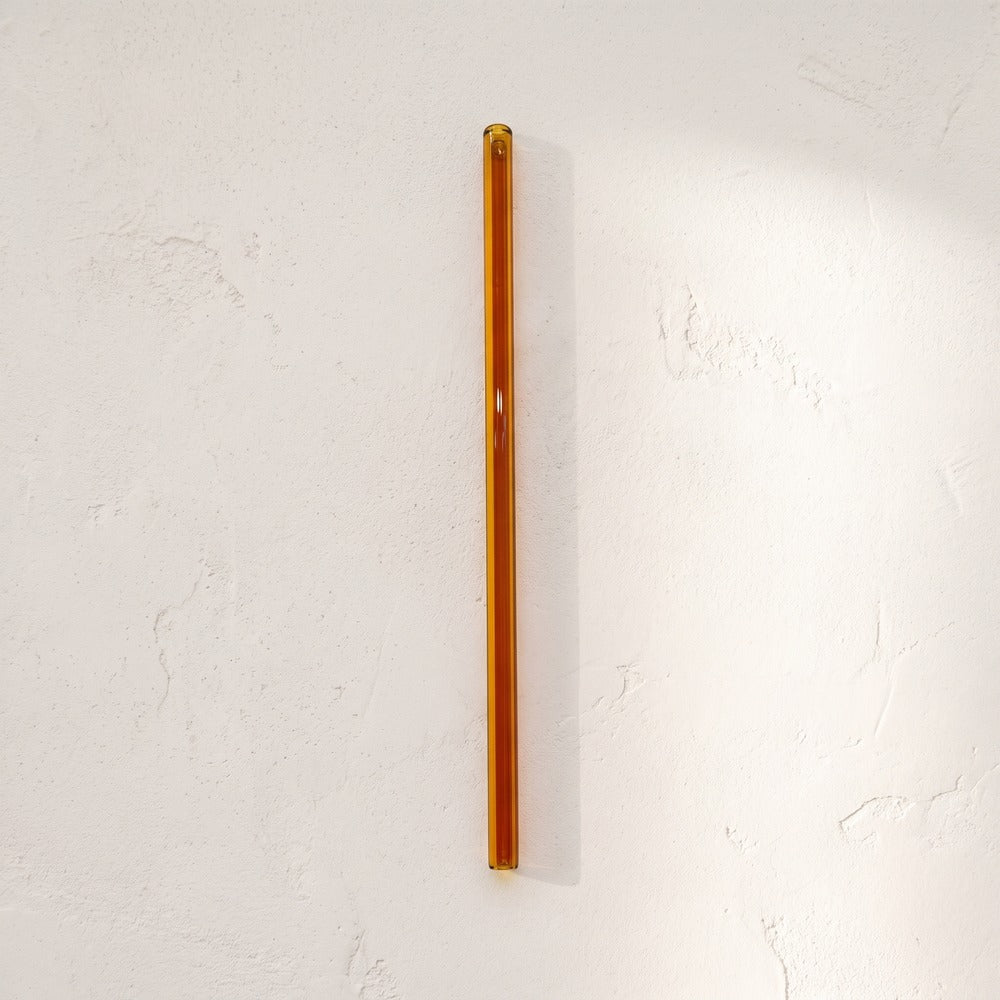 Glass Straw, Amber, Straight