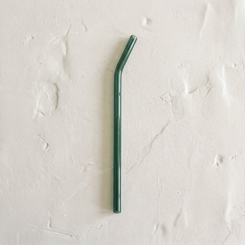 Glass Straw, Forest Green, Bent