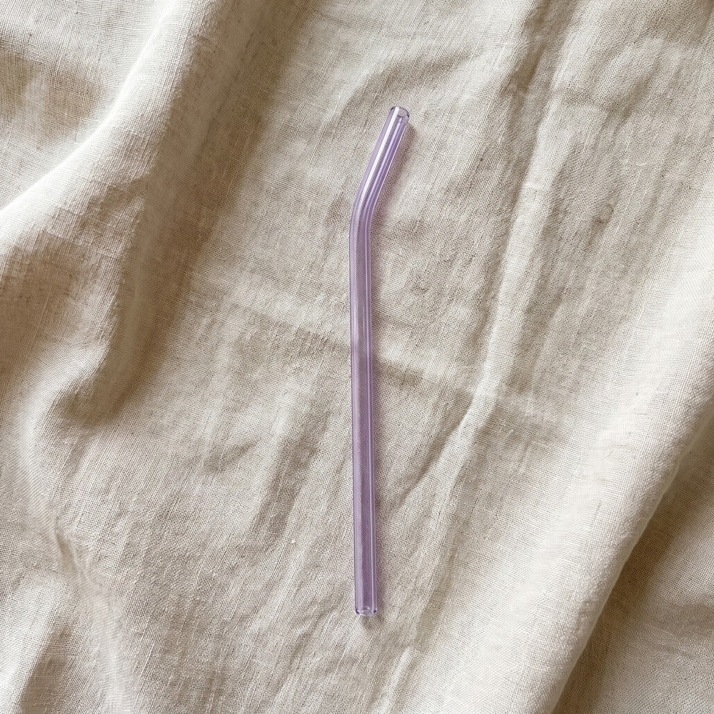 Glass Straw, Lilac, Bent