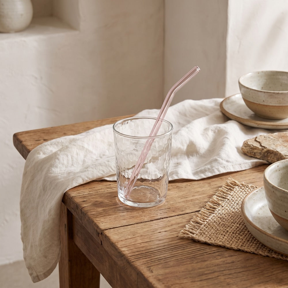 Glass Straw, Pink, Bent, styled at home