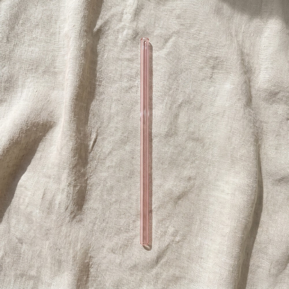 Glass Straw, Pink, Straight