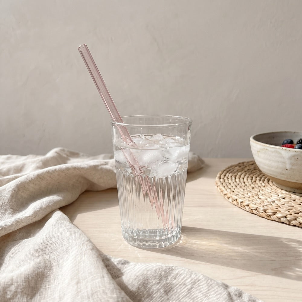 Glass Straw, Pink, Straight, styled at home