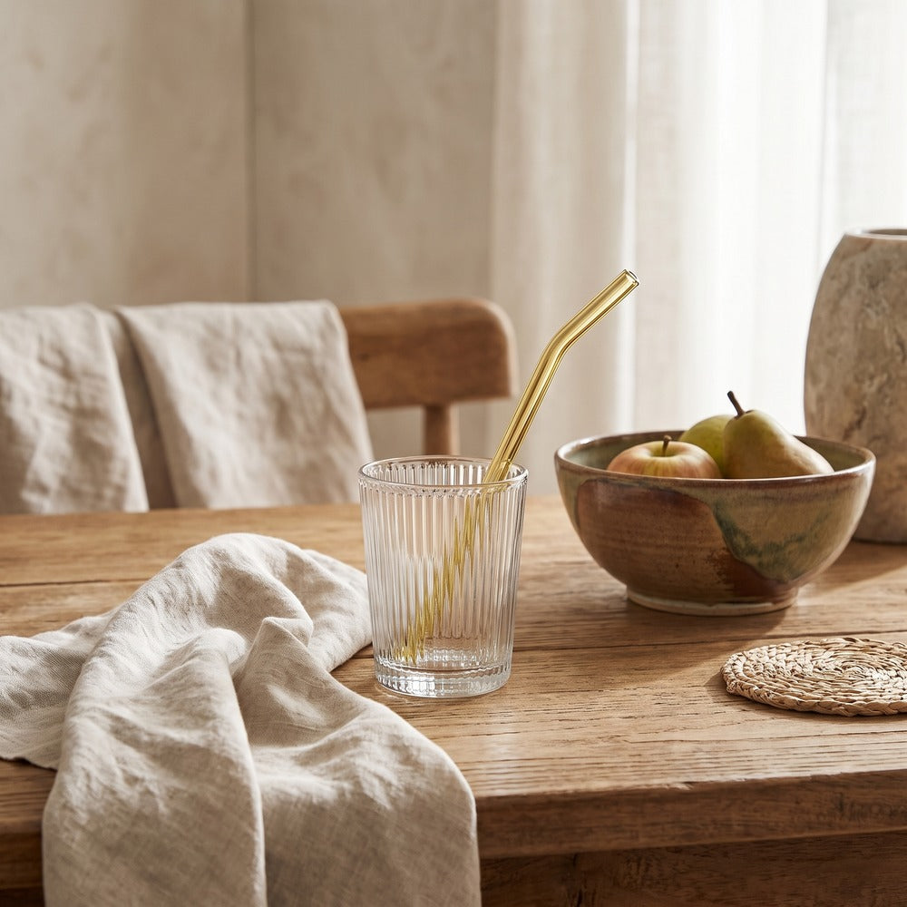 Glass Straw, Yellow, Bent, styled at home