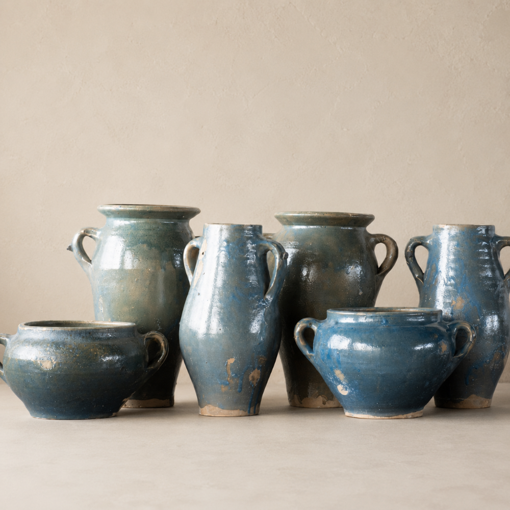 Glazed Wide Provence Jar