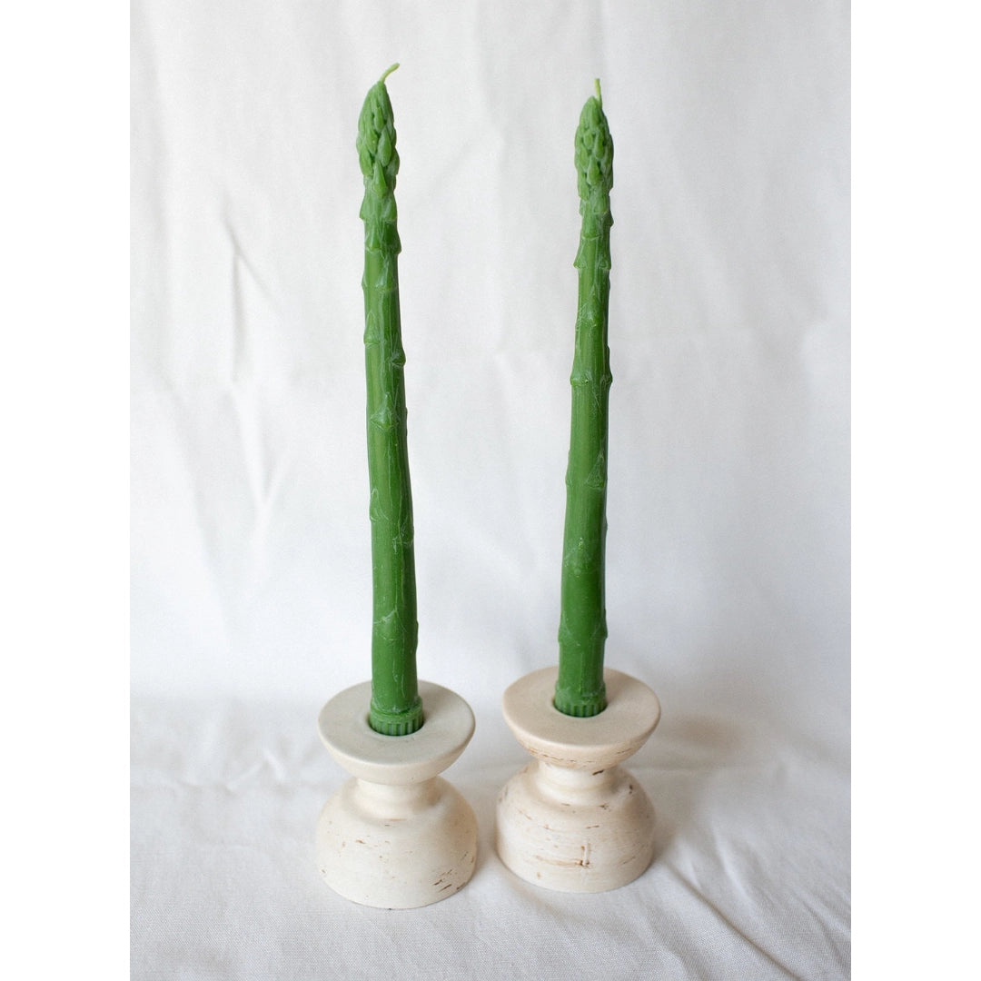Asparagus Beeswax Taper Candles