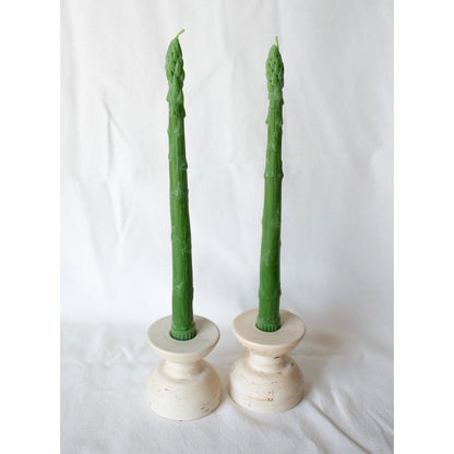 Asparagus Beeswax Taper Candles