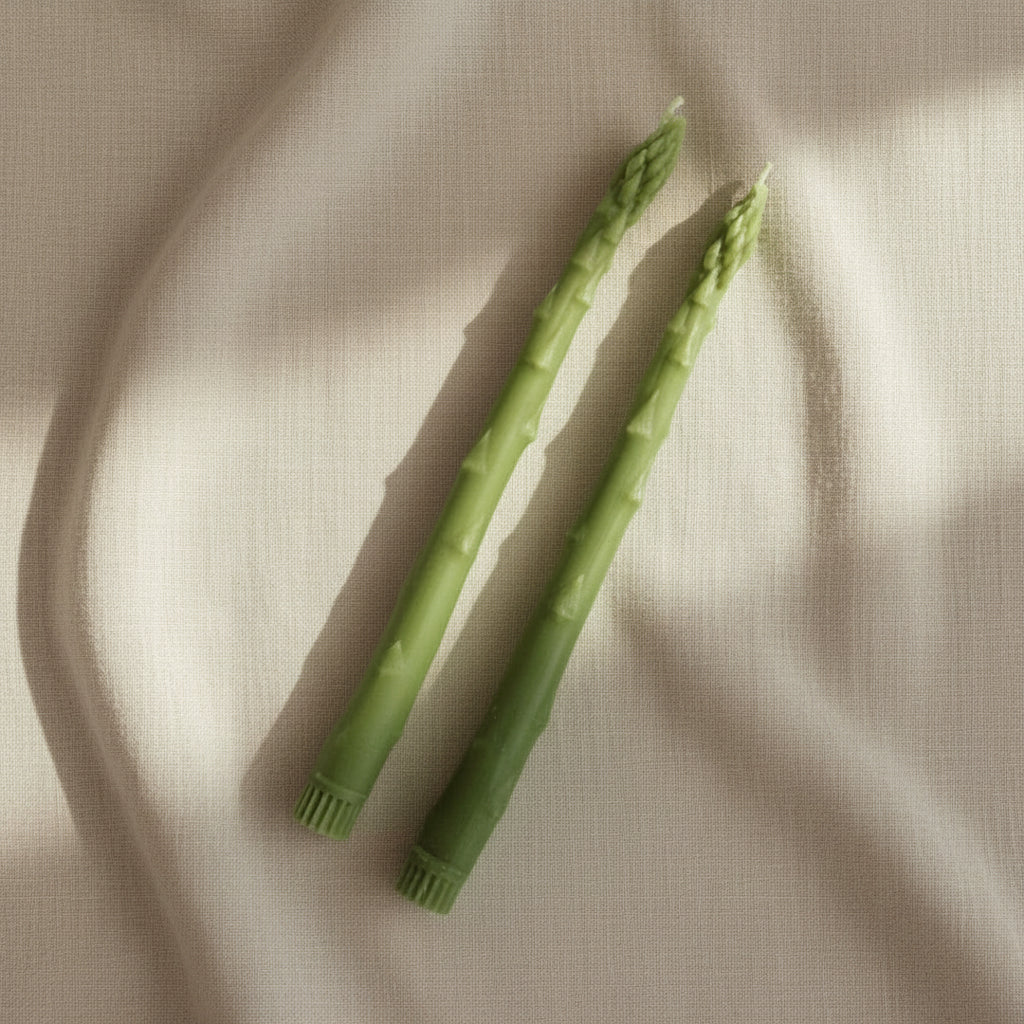 Asparagus Beeswax Taper Candles