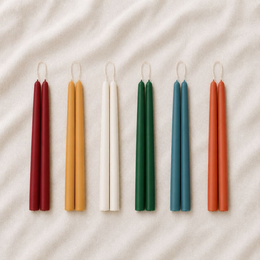 Hand-Dipped Beeswax Taper Candles