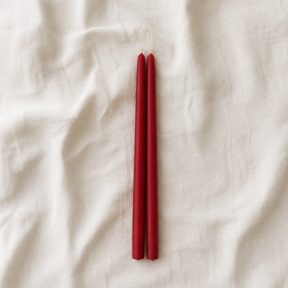 Hand-Dipped Beeswax Taper Candles