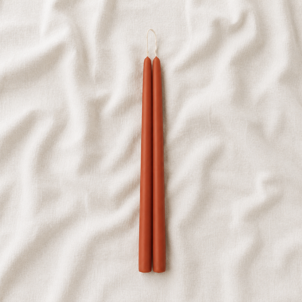 Hand-Dipped Beeswax Taper Candles