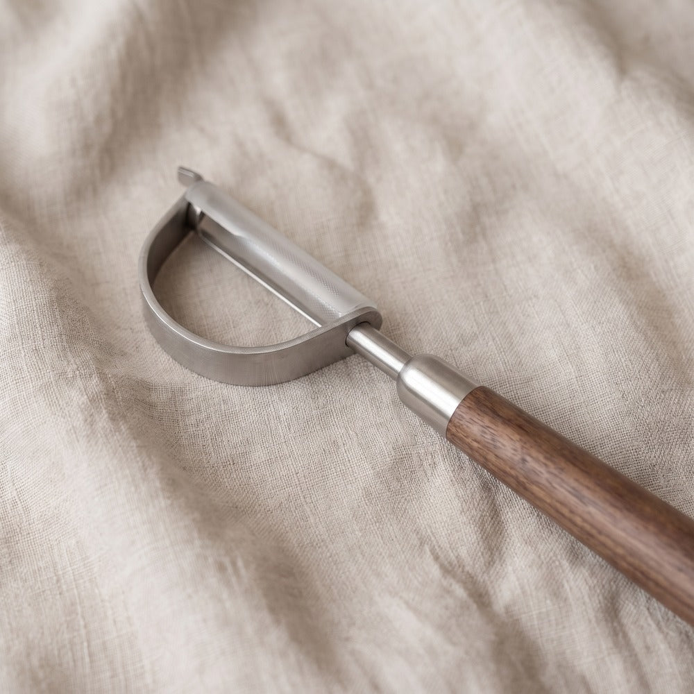 Walnut Wood Vegetable Peeler, C, styled at home