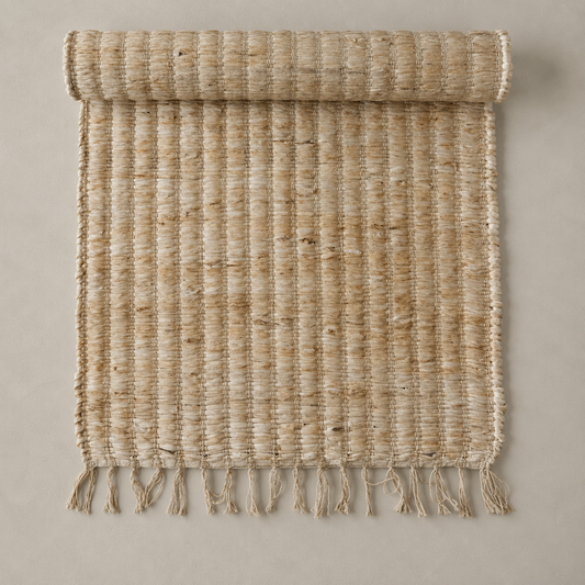 Jute & Cotton Fringed Runner - 8' x 2'6"