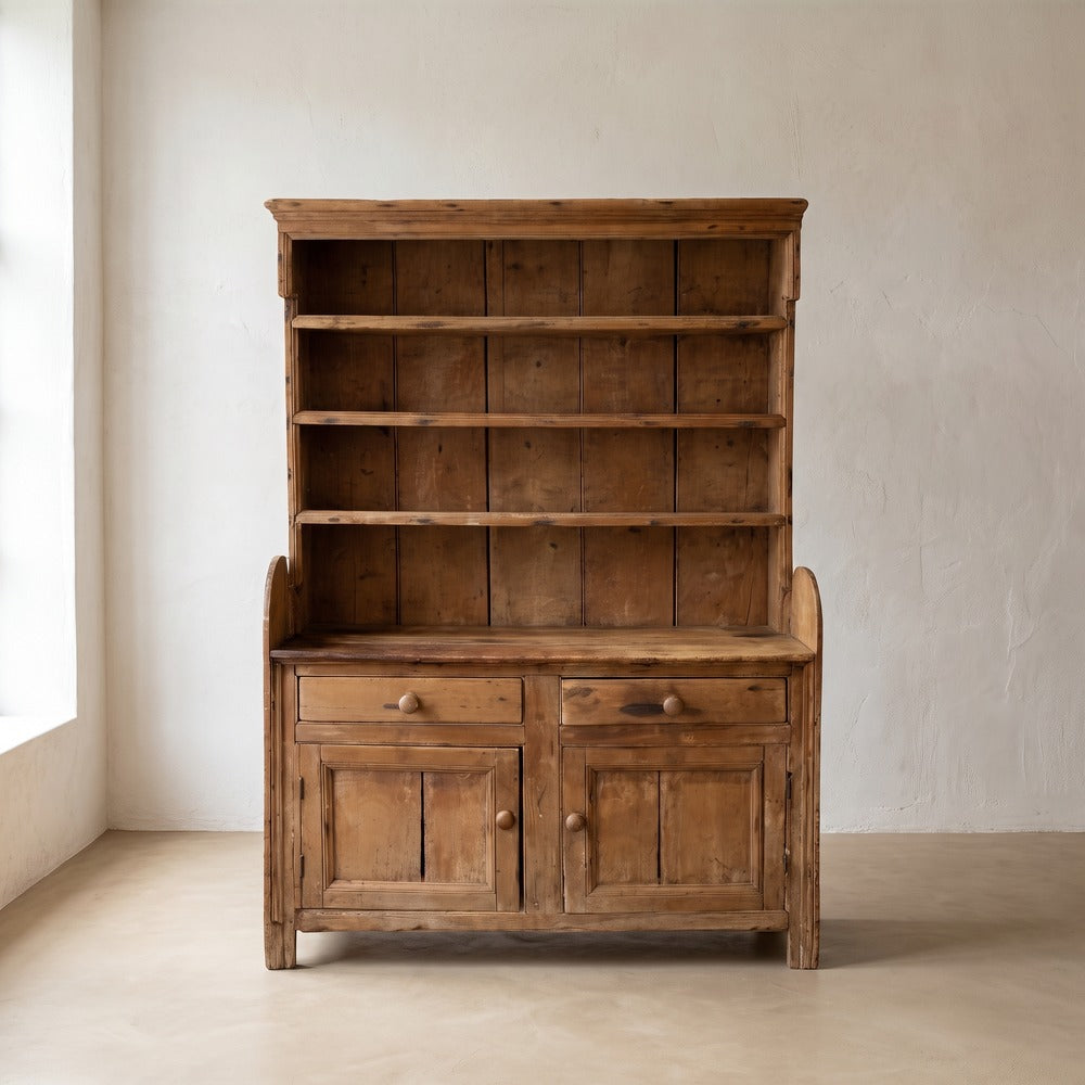 Vintage Light Wood Hutch
