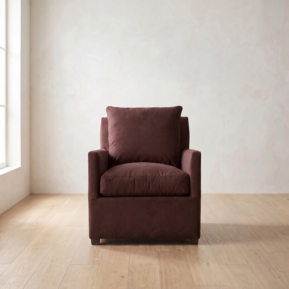 Lilah Chair in Burgundy Linen