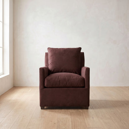 Lilah Chair in Burgundy Linen