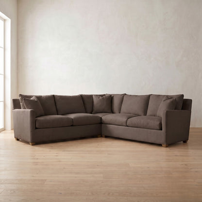 Lilah Sectional (L corner shown) in Bark Linen