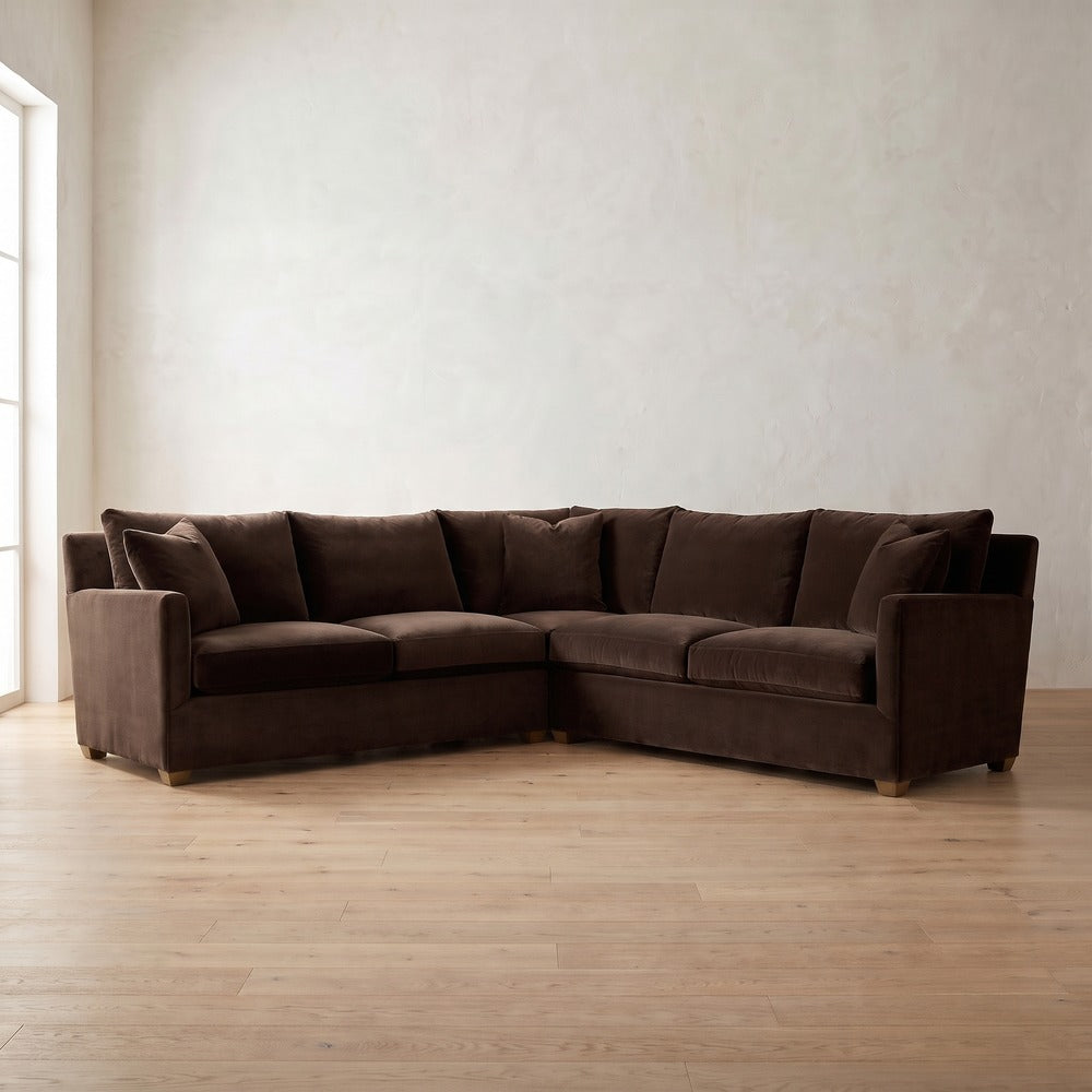 Lilah Sectional (L corner shown) in Bark Velvet