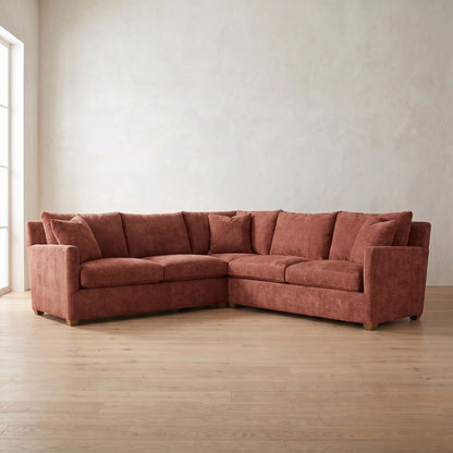 Lilah Sectional (L corner shown) in Brick Chenille