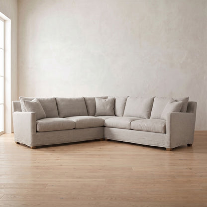 Lilah Sectional (L corner shown) in Natural Linen