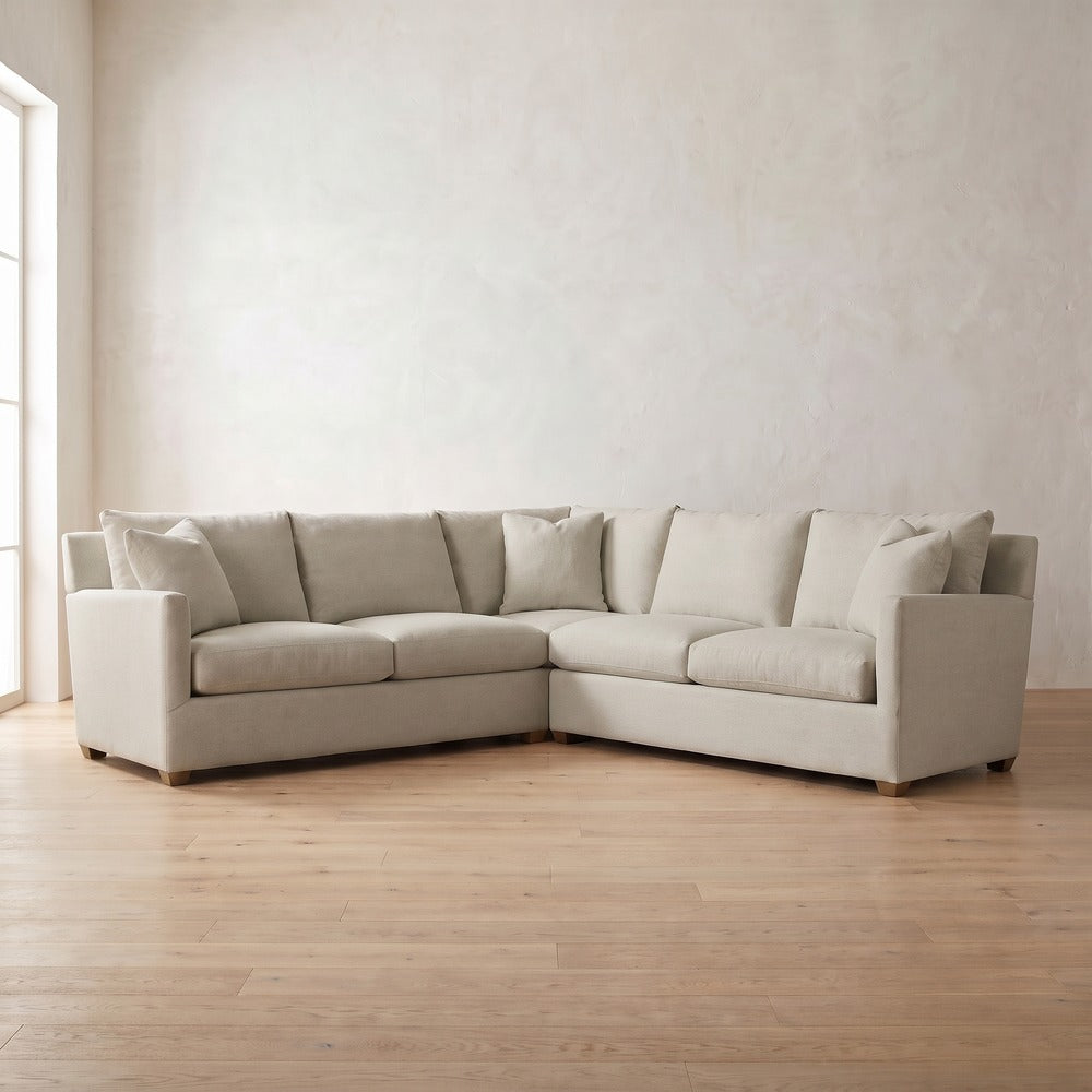 Lilah Sectional (L corner shown) in Natural Performance Linen