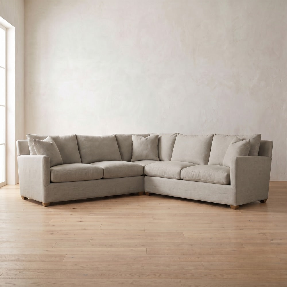 Lilah Sectional (L corner shown) in Putty Linen