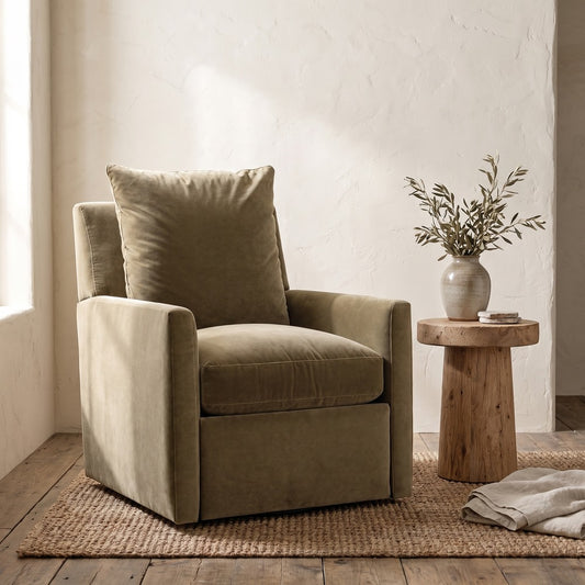 Lilah Manual Swivel Recliner, styled at home