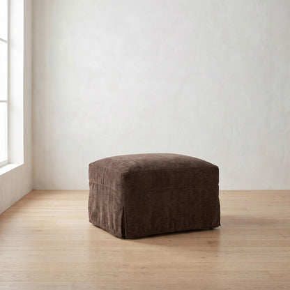 Lilah Ottoman in Bark Chenille